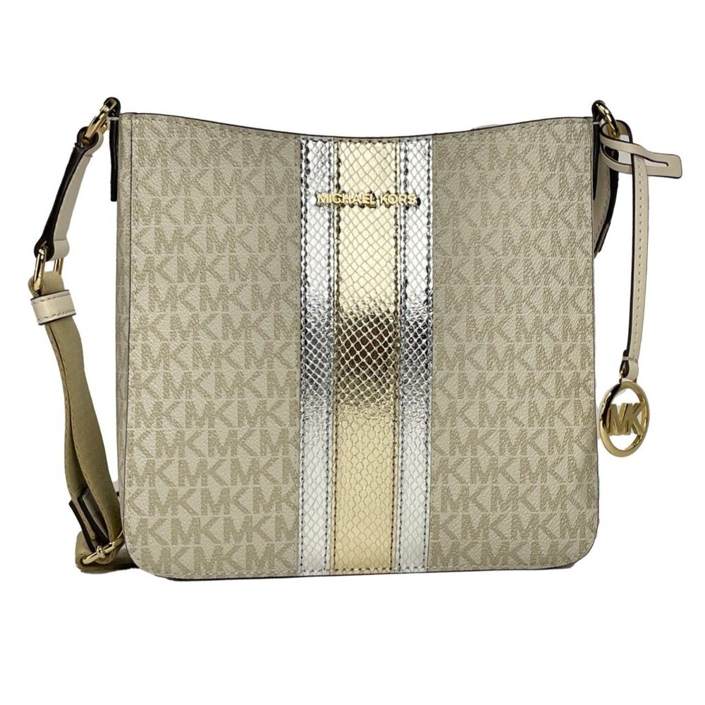 NEW Michael Kors Jet Set Travel Small Messenger Crossbody Bag Pale Gold Purse